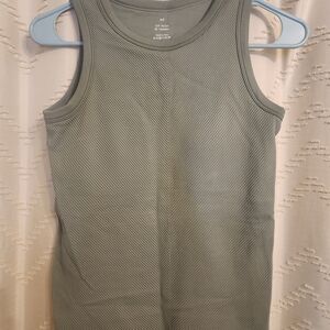 Olive Green Ribbed Tank Top
